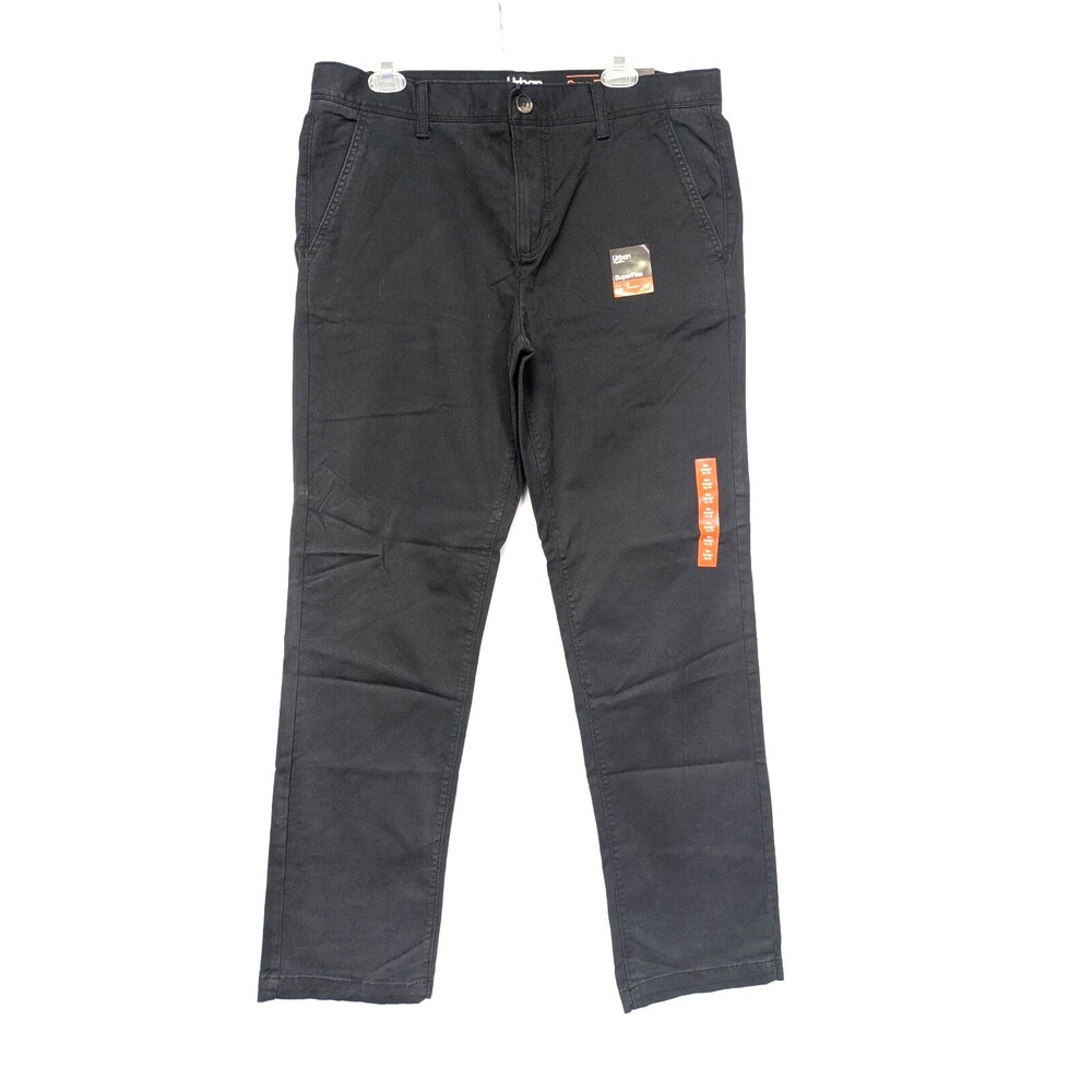 Urban Pipeline Mens Slim Staight Stretch Chino Pants 36x32 Navy Blue
